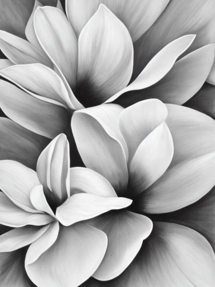 Magnolia B&W Pencil 2 Flower