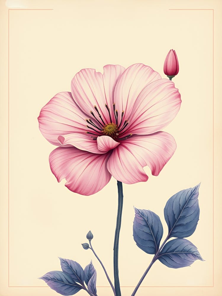 Pink Flower In A Frame