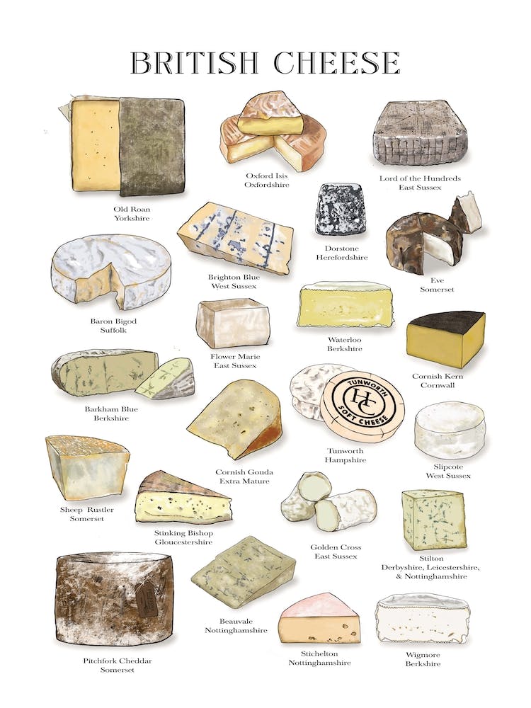 British Cheese Chart White