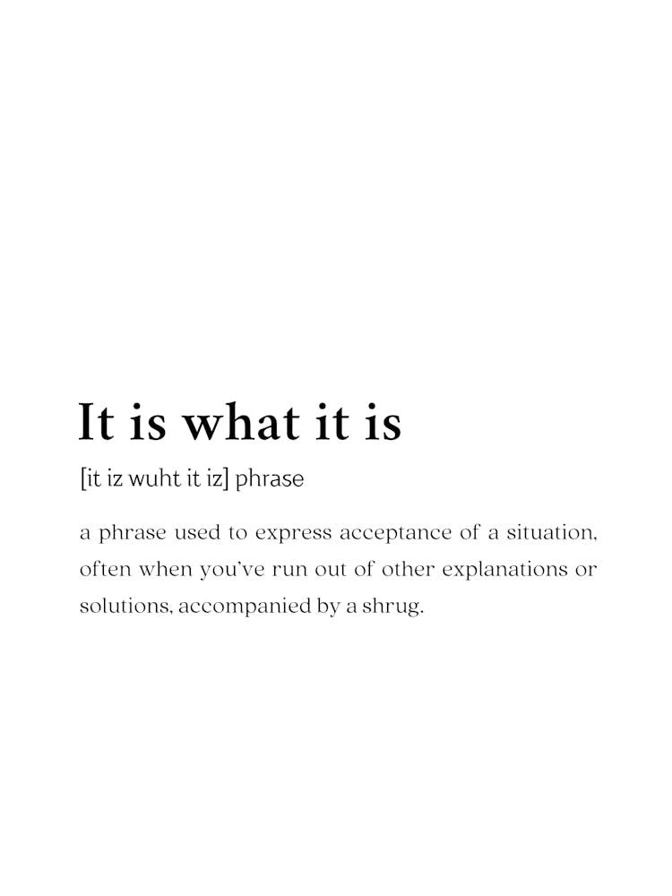 It Is What It Is Funny Definition Wall