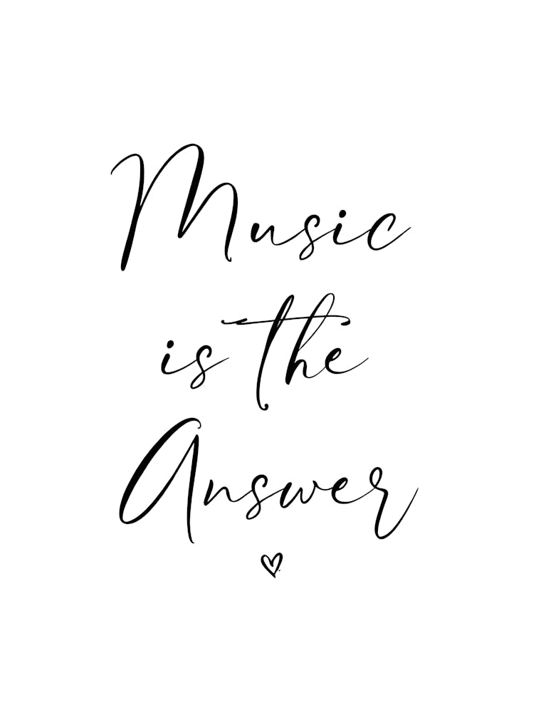 Inspirierende Musikzitat Wandkunst – 'Music is the Answer' Druckbare Typografie