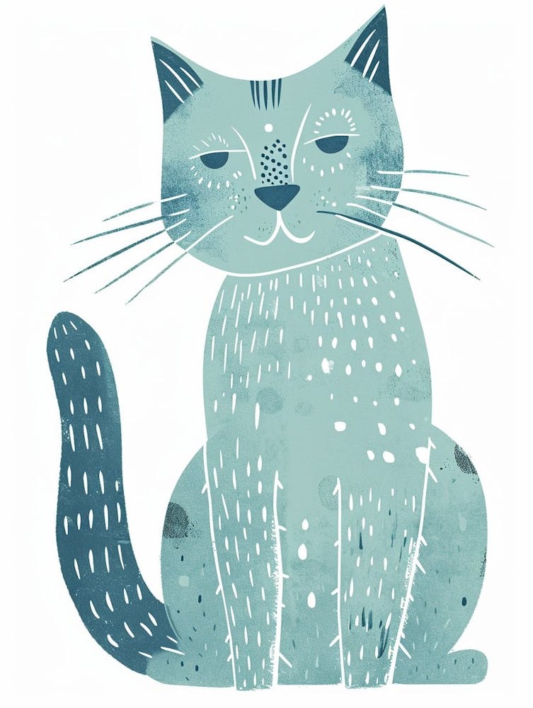 Tiffany Cat Clipart Illustration 1