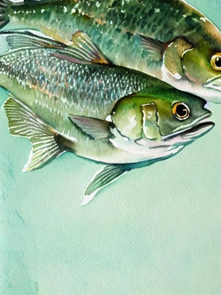 Cod Fish Storybook Watercolour