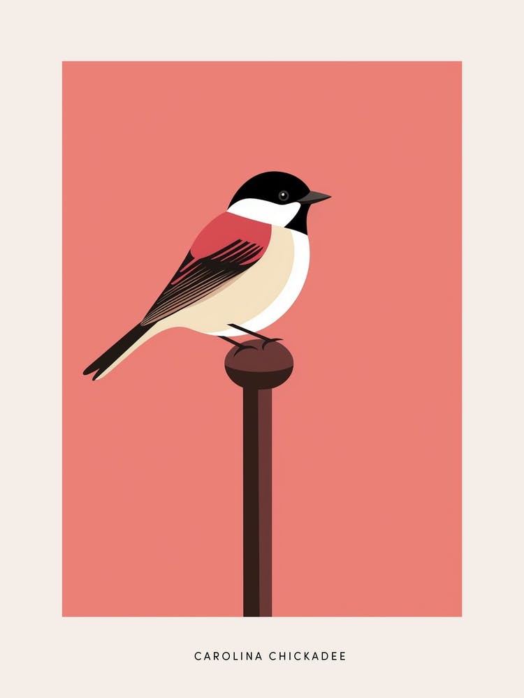 Minimalist Carolina Chickadee 1 Bird Poster