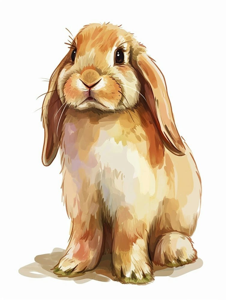 English Lop Rabbit Kids Illustration 2