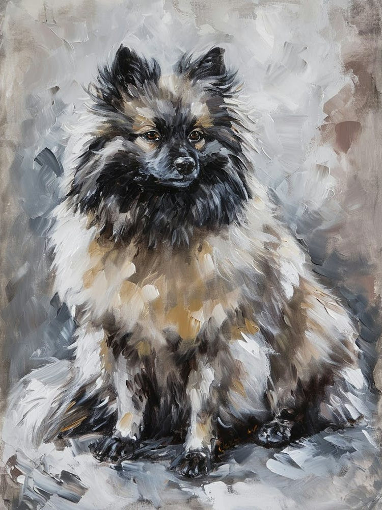 Keeshond Acrylic Painting 3