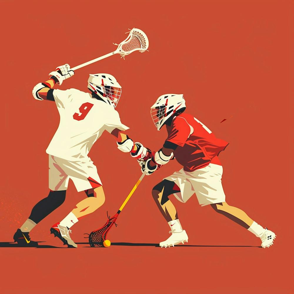 Two Lacrosse Players In Action 1