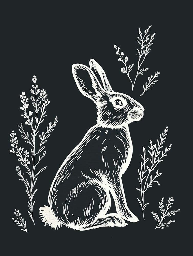 Rex Rabbit Minimalist Illustration 1