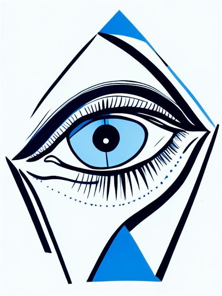 Psychic Abilities, Symbol, Third Eye Blue & White 3