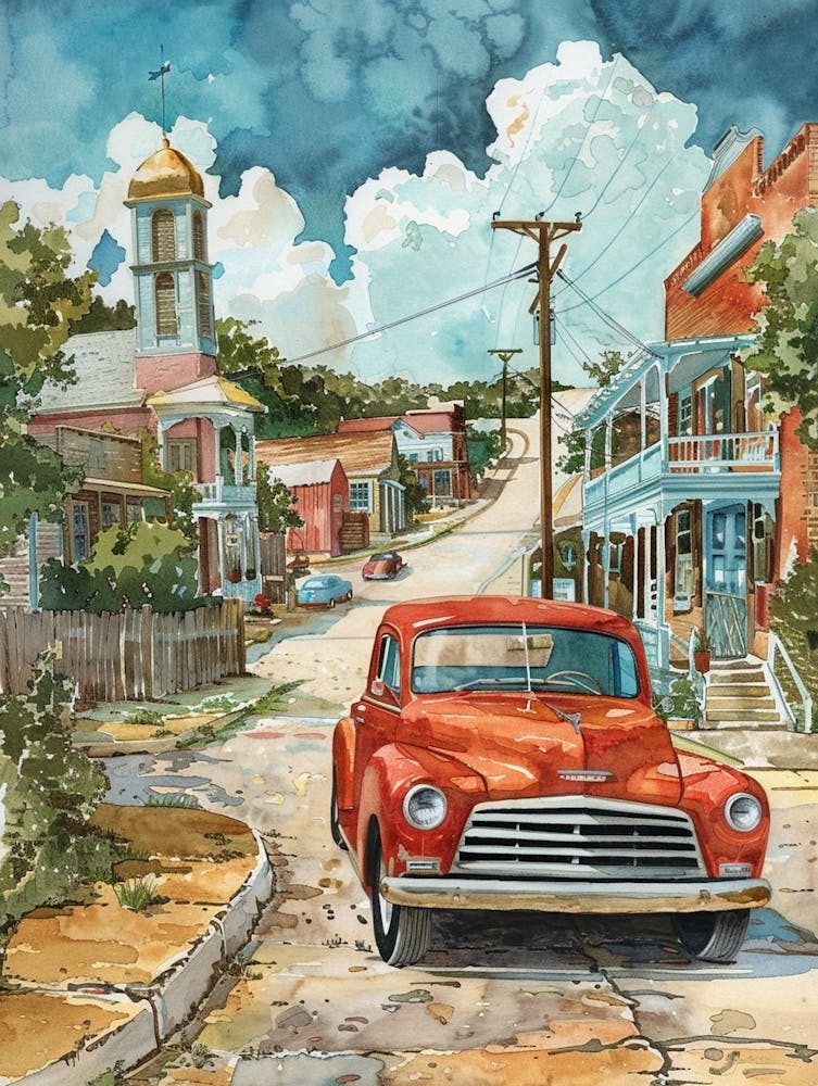 Storybook Illustration Sixth Street Austin Texas 3