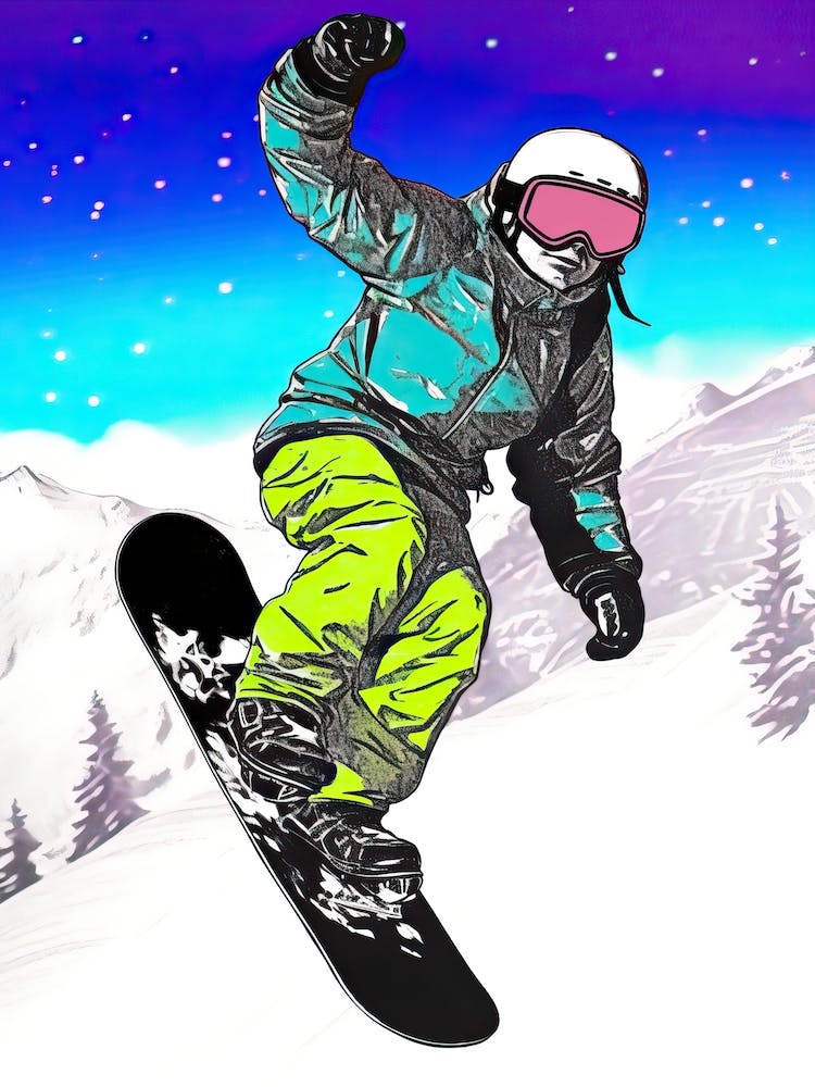 Snowboarding Pop Art 2