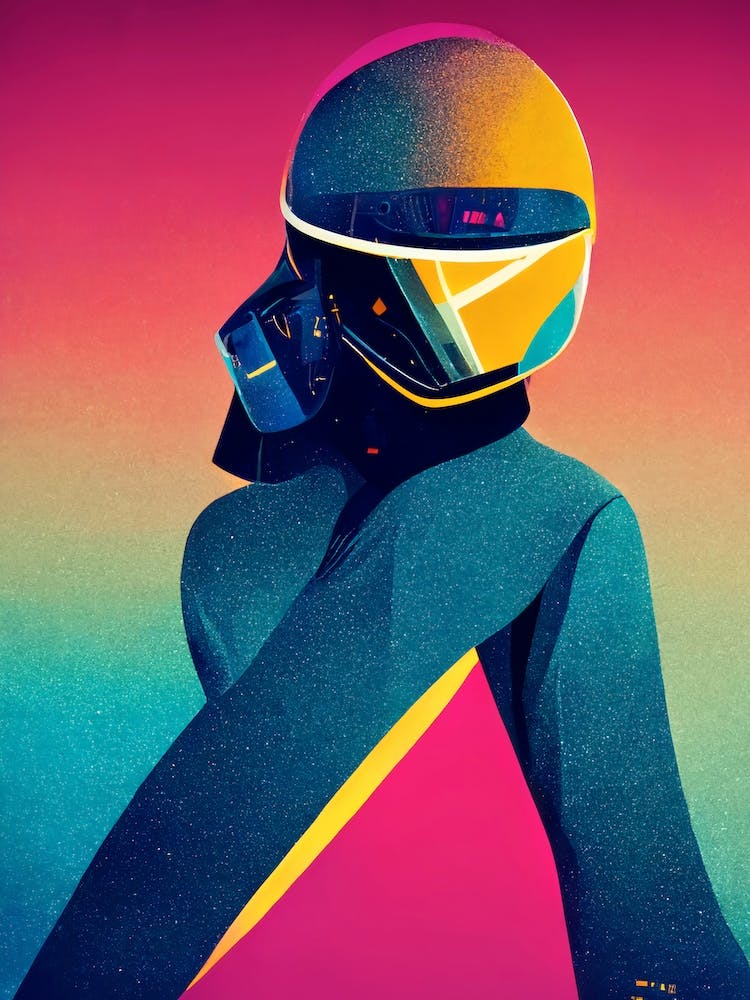 Retro Daft Punk Cyber