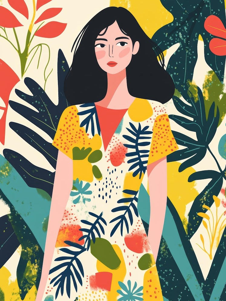 Asian Girl In A Dress