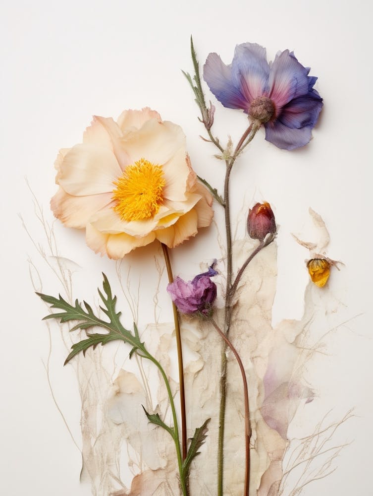 Pressed Flower Botanical Art Everlasting Flower 1