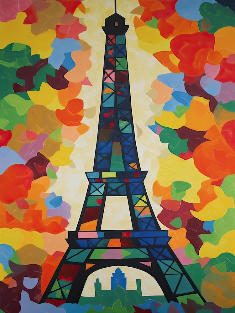 Eiffel Tower Paris France Henri Matisse Style 4
