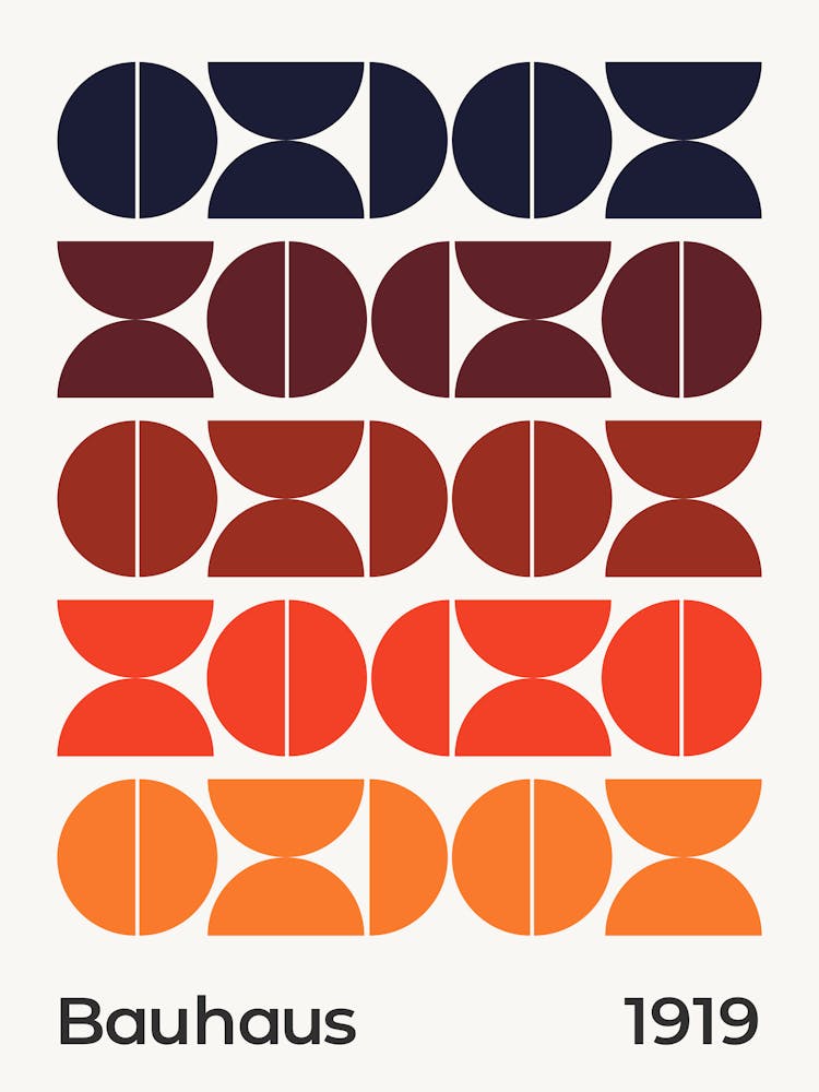 Motif Multicolore Exposition Bauhaus 1919 , bauhaus, vintage, rétro, pop, contemporain, années 70, années 90, coloré, européen, exposition, musée, abstrait, cool, esthétique, minimal, beige