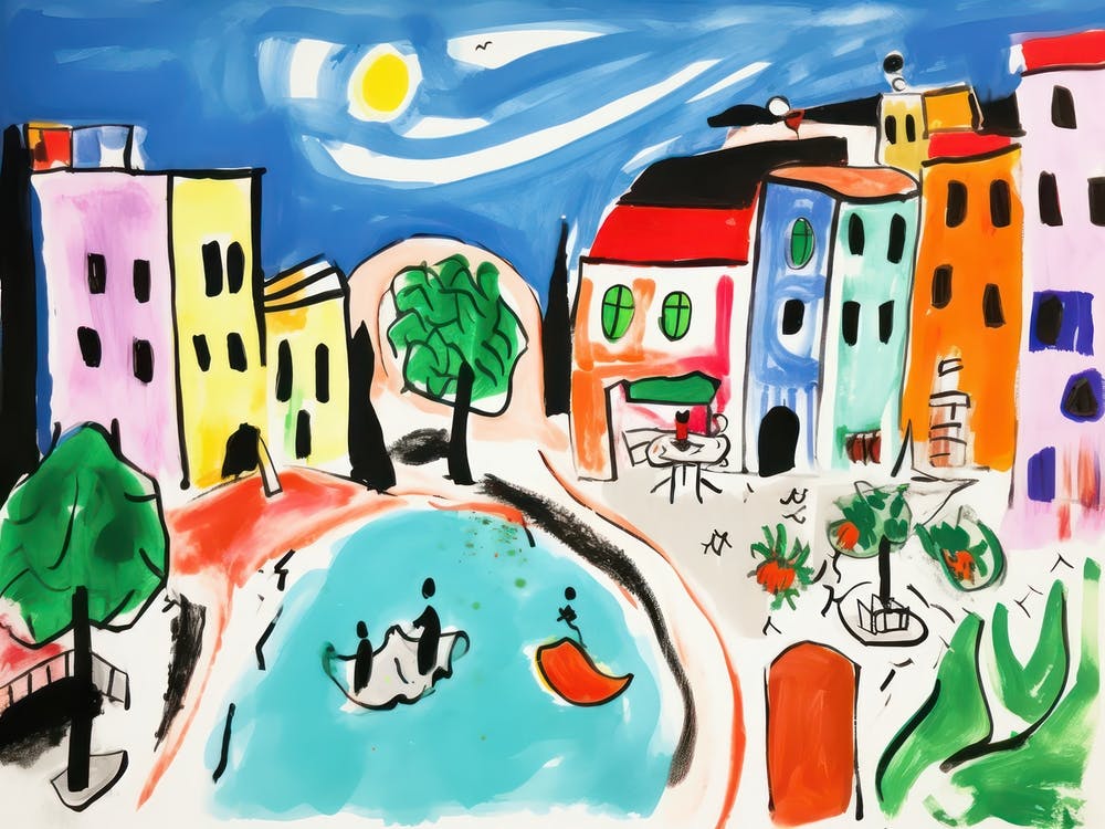 Cinque Terre Italy Cute Watercolour Illustration 1
