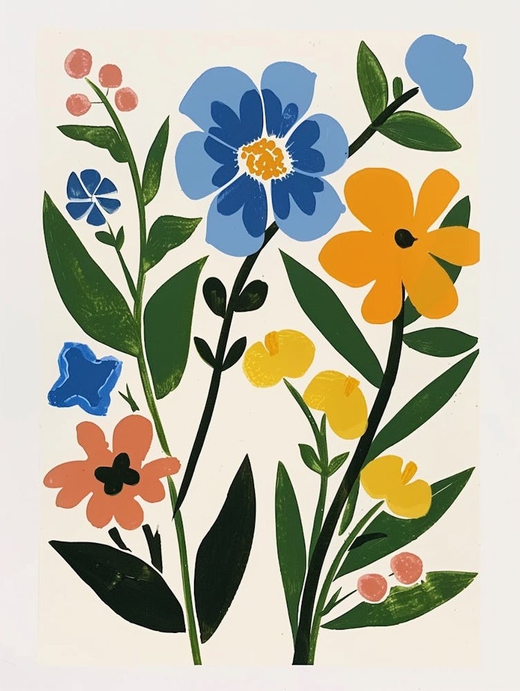 Painted Florals Forget Me Not 4