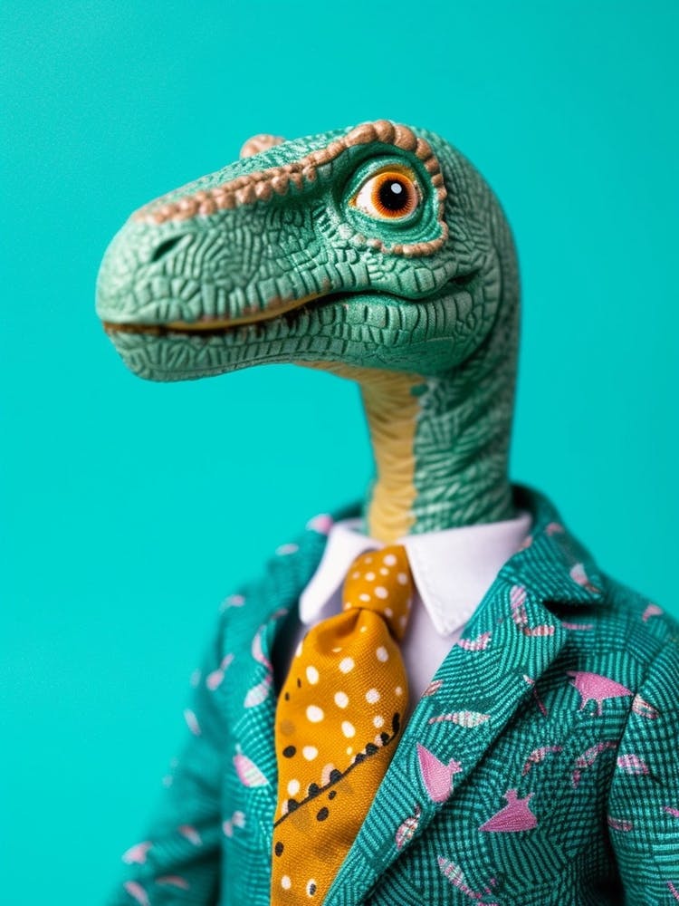 Toy Dinosaur In A Suit & Tie 2