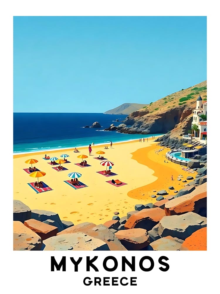 Mykonos - Greece Vintage Travel Poster 15