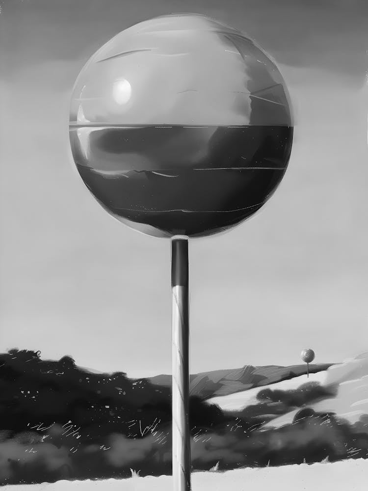 Ball auf einem Pfahl