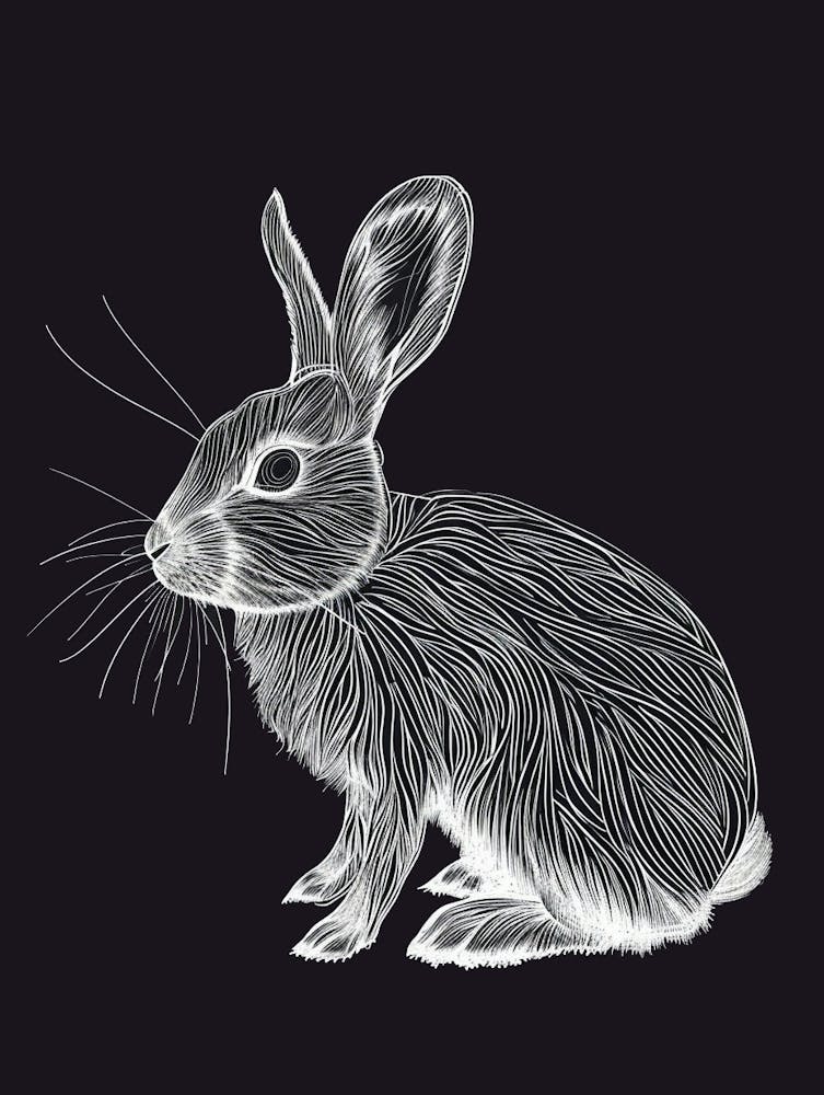 Himalayan Rabbit Minimalist Illustration 2