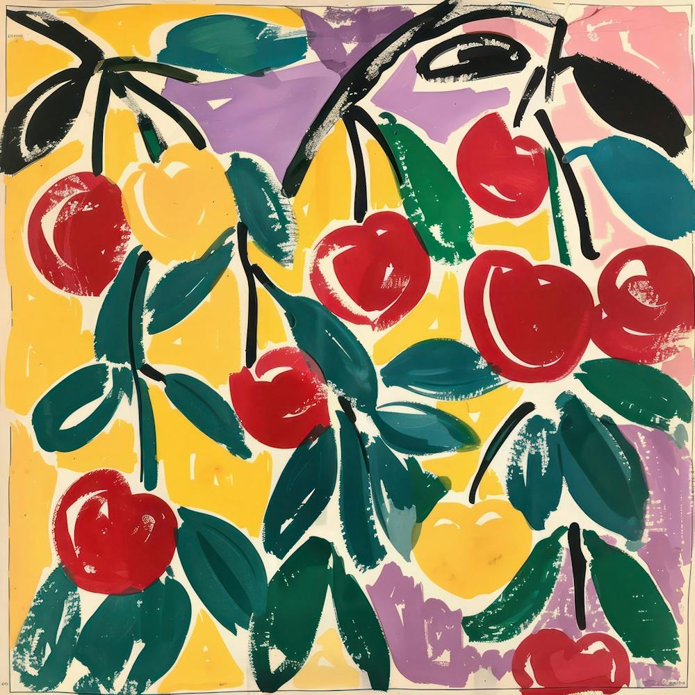 Summer Cherries Painting Matisse Style 4