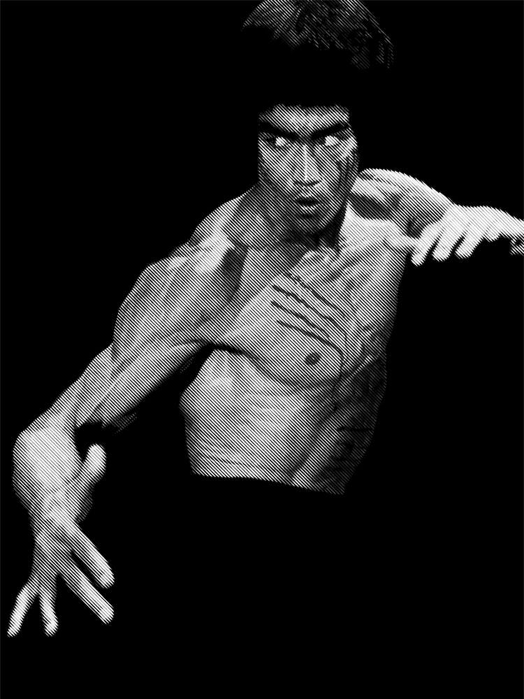 Bruce Lee Line Art Illustration