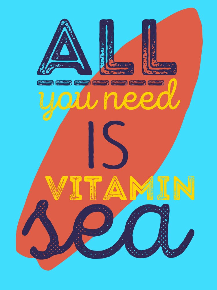 All You Need Is Vitamin C Surf Print | Surfing Print | Surf Board Print