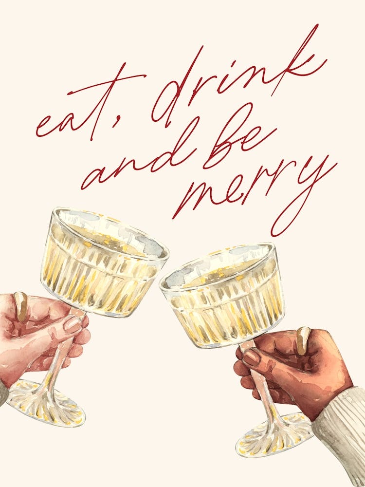 Christmas Eat Drink Be Merry Beige