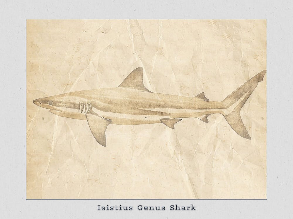 Isistius Genus Shark Silhouette 2 Poster