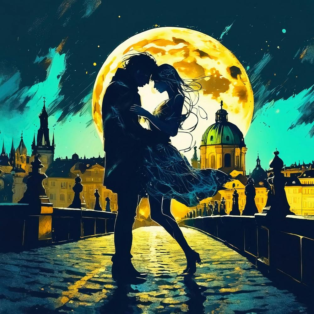 Couple Au Clair De Lune 1