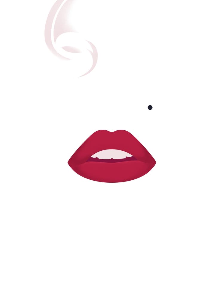 Woman's Red Lips Monroe