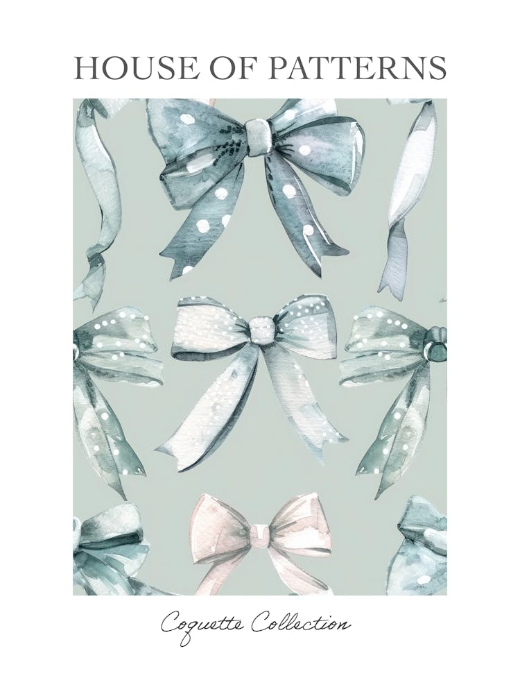 Pale Bows 1 Pattern Poster