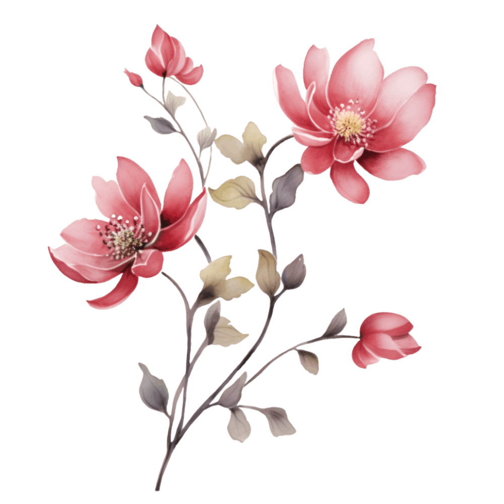 Pink Flowers On A Black Background