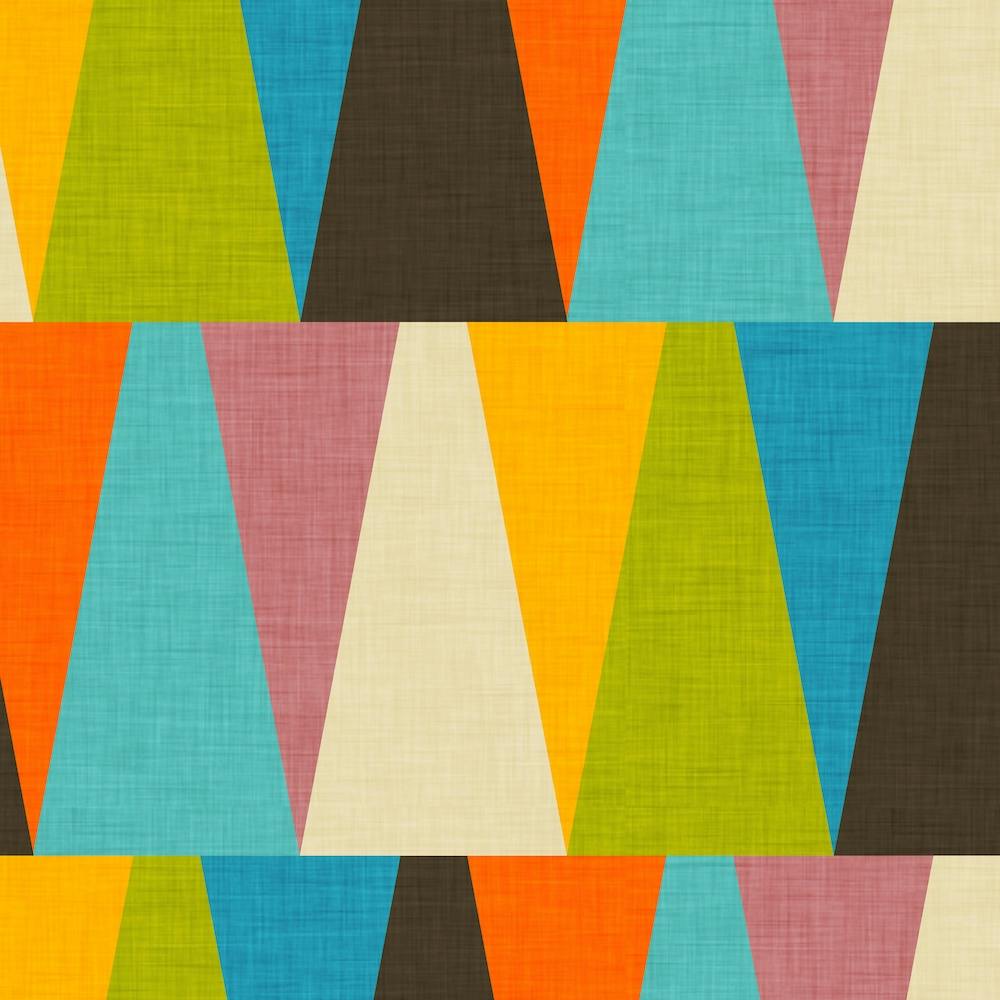 Retro Color Block Triangle Square
