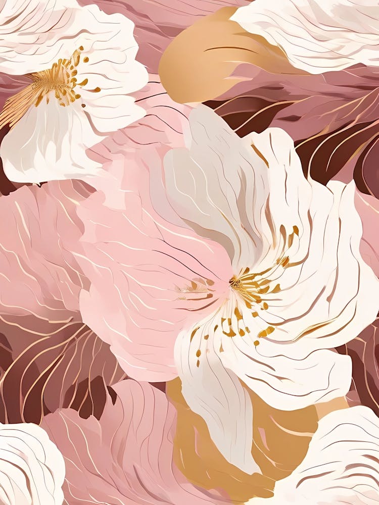 Pink And White Floral Pattern