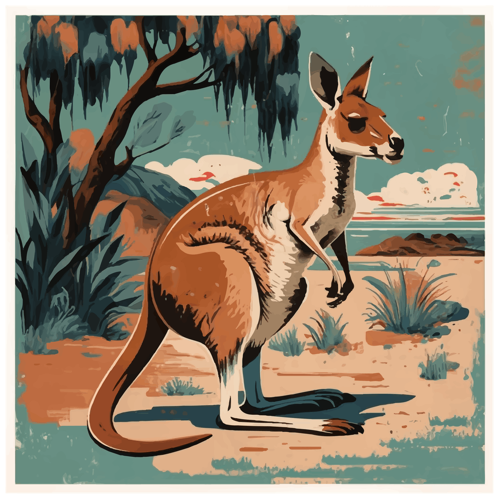 Vintage Kangaroo in Americana Artistry