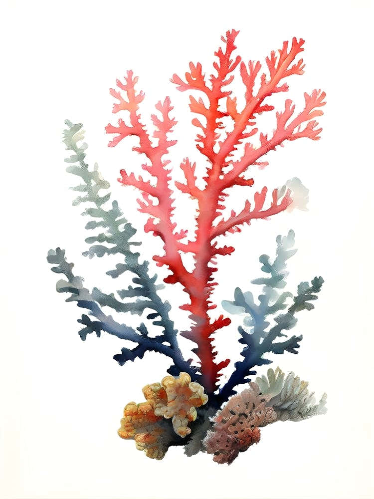 Acropora Nasuta 2 Vintage Graphic Watercolour (6) (1)