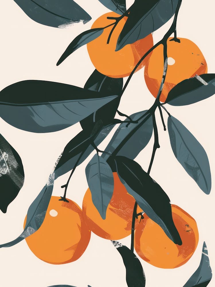Clementines Close Up Illustration 6