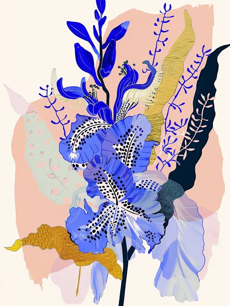 Colourful Flower Illustration Delphinium 2
