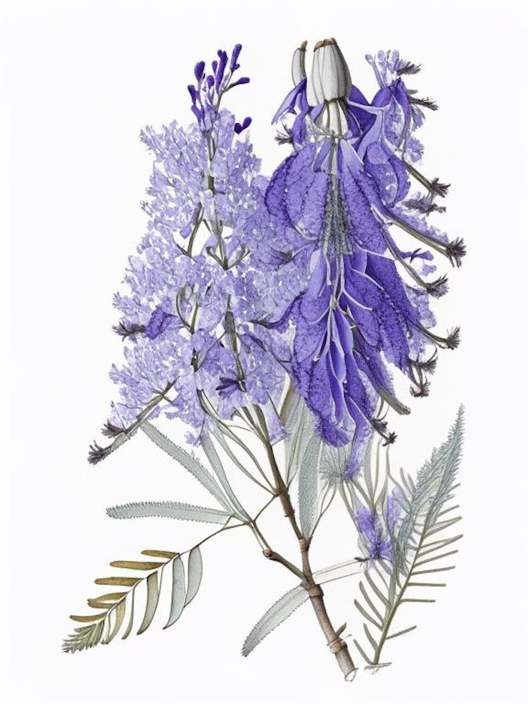 Jacaranda Floral Quentin Blake Inspired Illustration 3 Flower