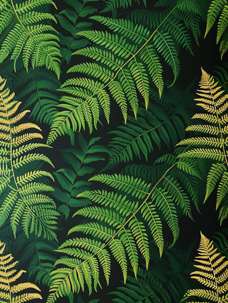 Pattern Poster Japanese Tassel Fern 1