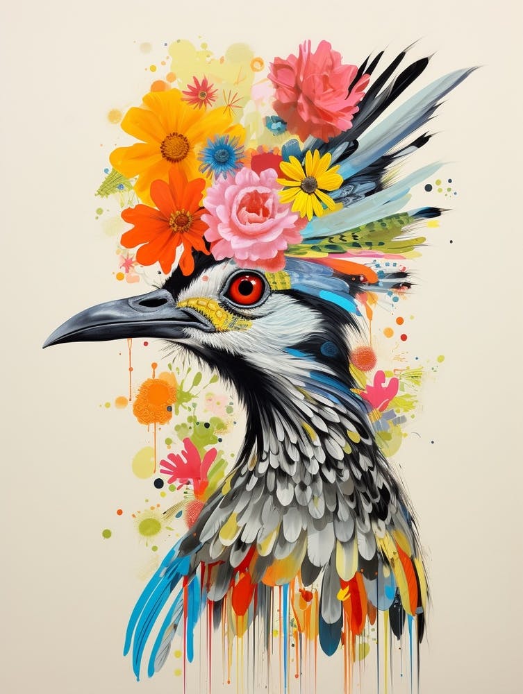 Bird With A Flower Crown Roadrunner 1