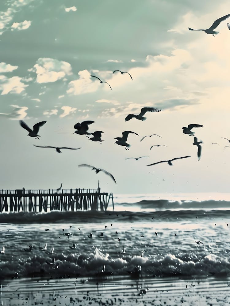 Seagulls On The Beach