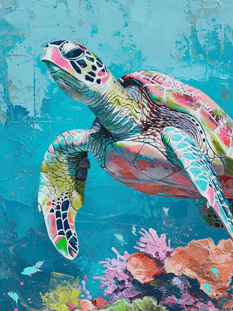 Sea Turtle Exploring The Ocean Painting 3