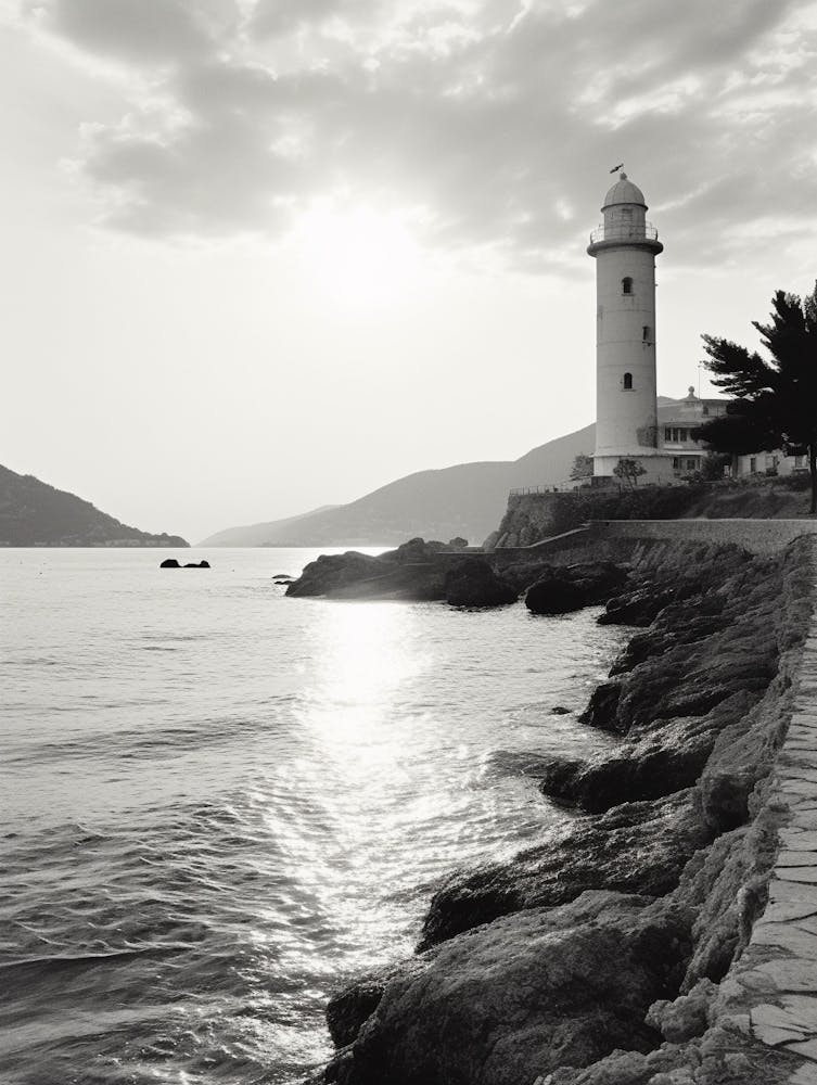 Budva, Montenegro, Black And White Old Photo 2