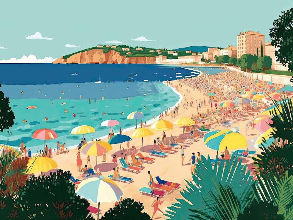 French Riviera Vintage Landscape 3