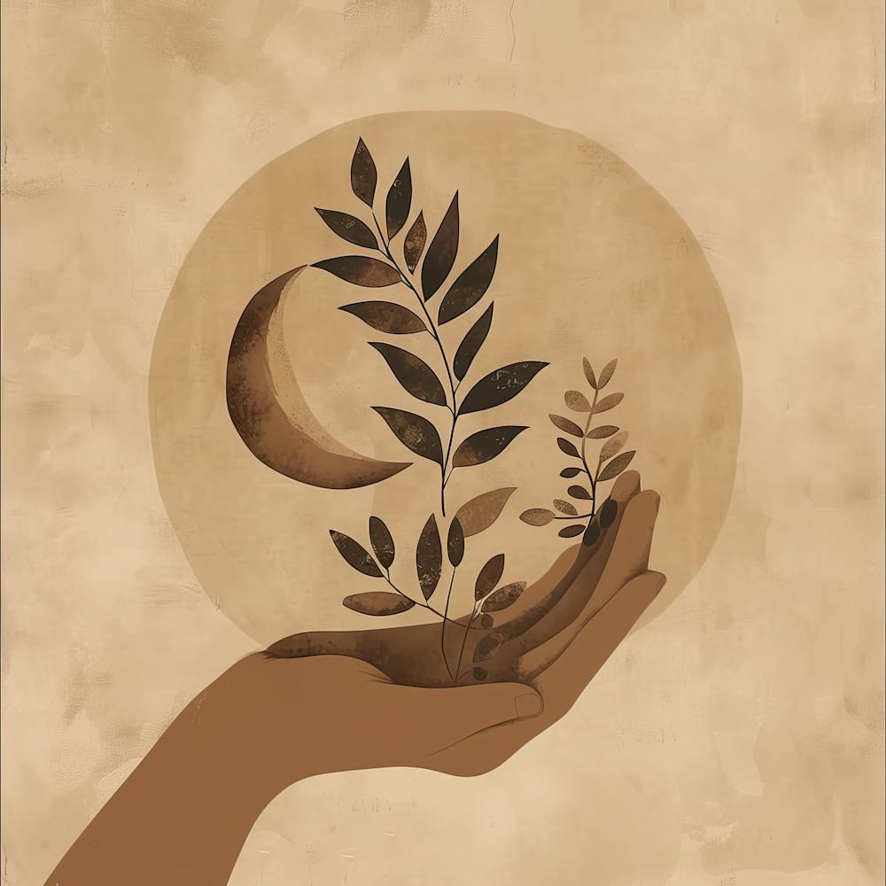 Boho Hand And Moon 2