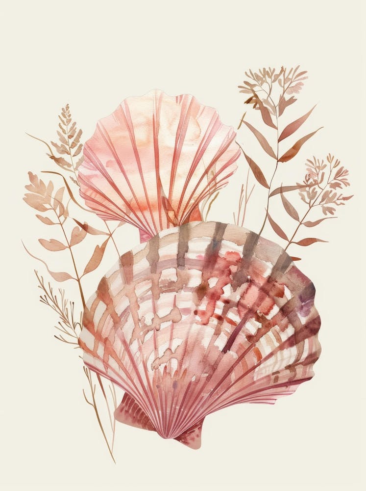 Watercolor Seashells 1